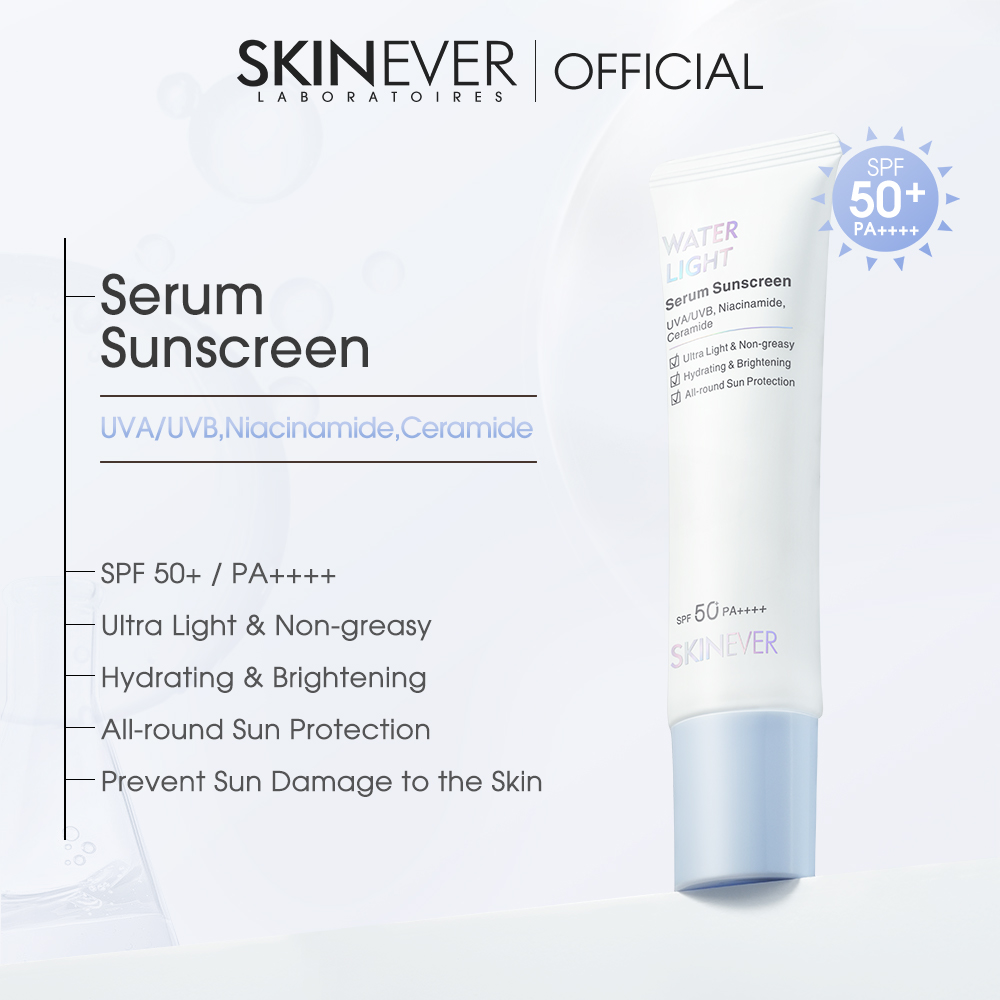 SKINEVER Mineral Water Light Serum Sunscreen Ultra-Light Non-Greasy Face Lotion Hydrating Brightening Sunblock Whitening Cream