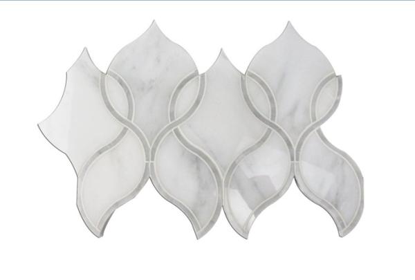 Irregular Waterjet Mosaic Tile , Mosaic Bathroom Floor Tile For Hotel Reception
