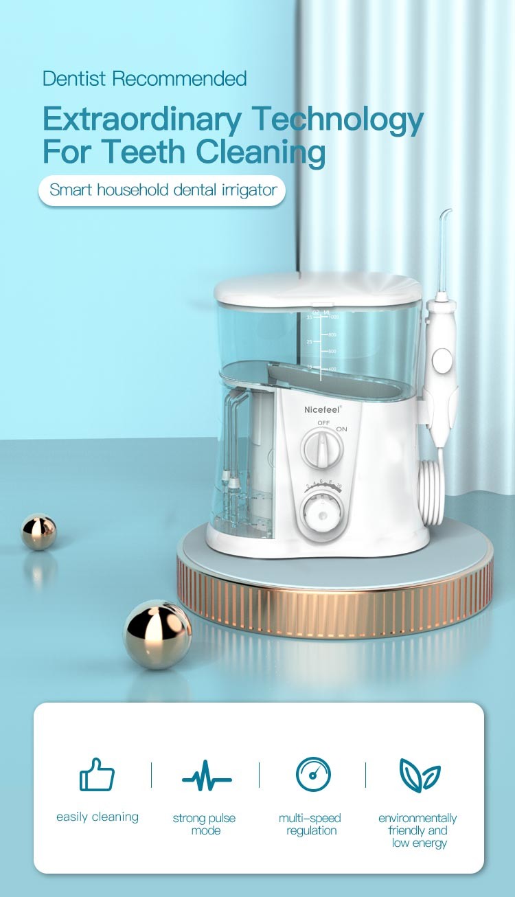 White Tank Water Flosser With Food Grade ABS Nozzle For Oral Care
