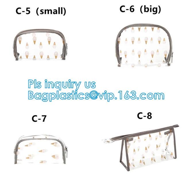 Travel Organizer Mini Cosmetics Clear Pvc Zipper Bag With Handles, vinyl pvc travel cosmetic packaging bag with zipper,