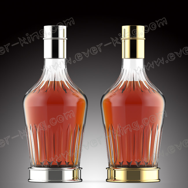 Heat Resistant Clear 750ML Rum Glass Bottle With Metal Cap