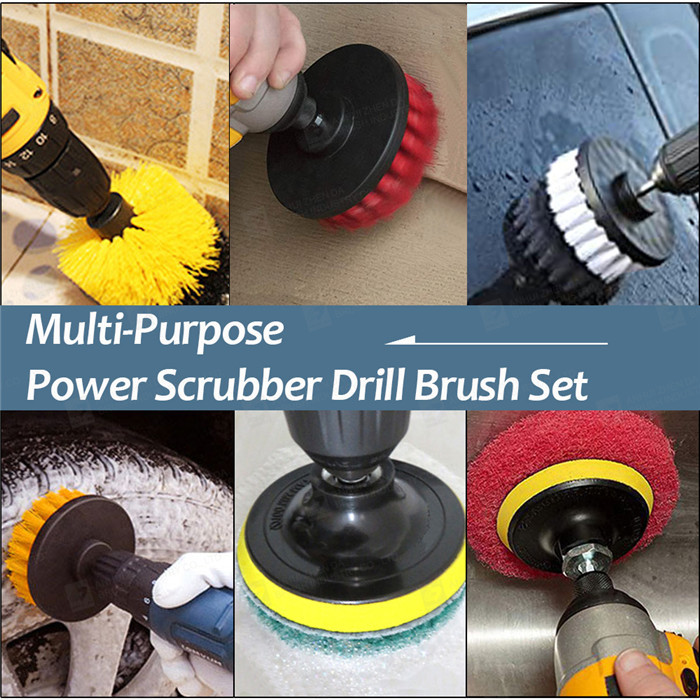 20 Pcs Scrubber Drill Brush Set Polishing Pad Car Cleaning Brushes