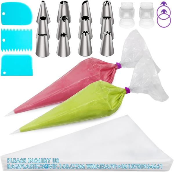 Disposable Piping Bags, 18 Inch Large Pastry Bags -100Pcs, Cake Decorating