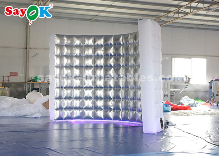 Event Booth Displays Durable Photo Booth Inflatable Wall For Stage Decoration / Led Air Photo Booth