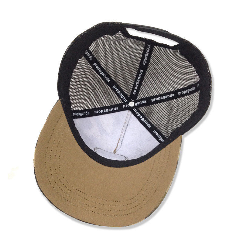 Custom Logo Camo Mesh Trucker Caps Unisex 6 Panel OEM ODM