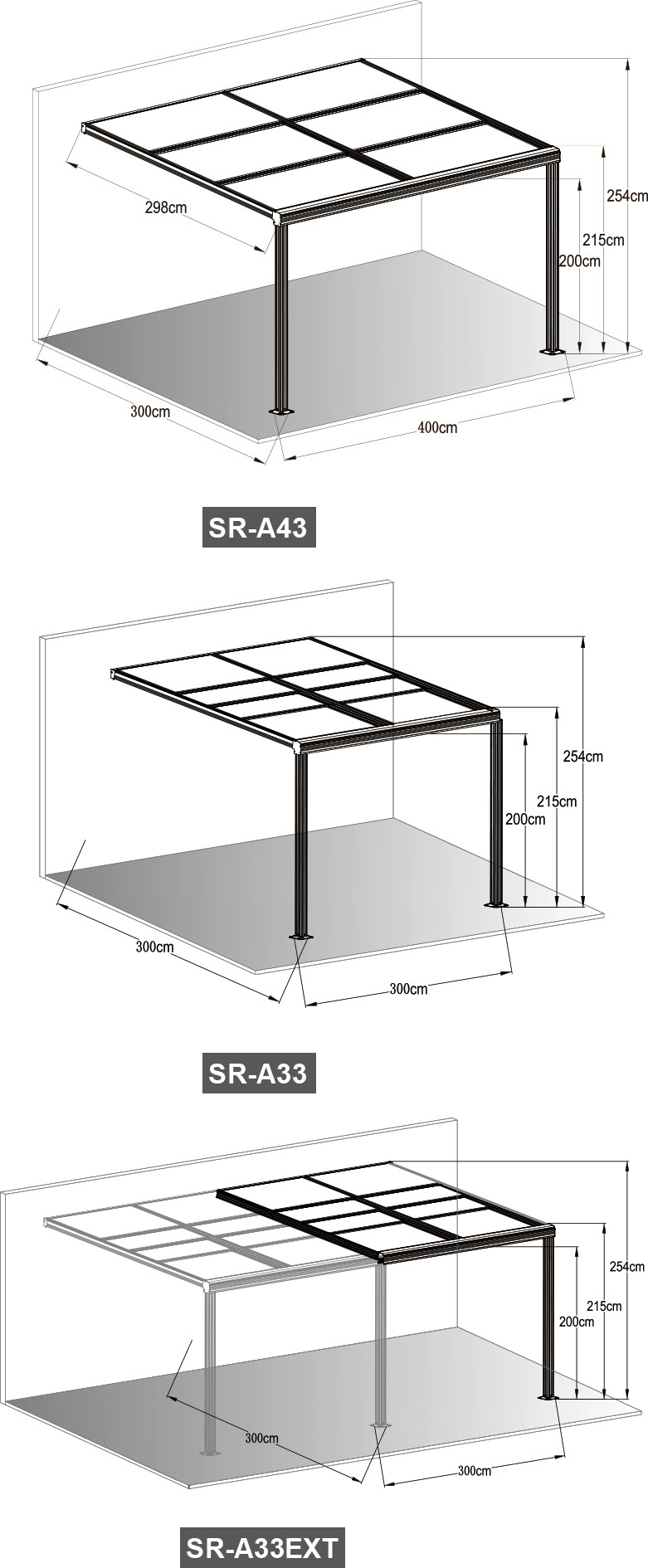 6mm 8mm Pergola Style Patio Cover Quick assembly Slide Roof Gazebo With Gutter System