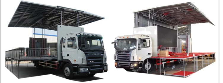 Aluminum Alloy Mobile Stage Trailer 12500*2500*1550mm Hydraulic Trailer Manufacture
