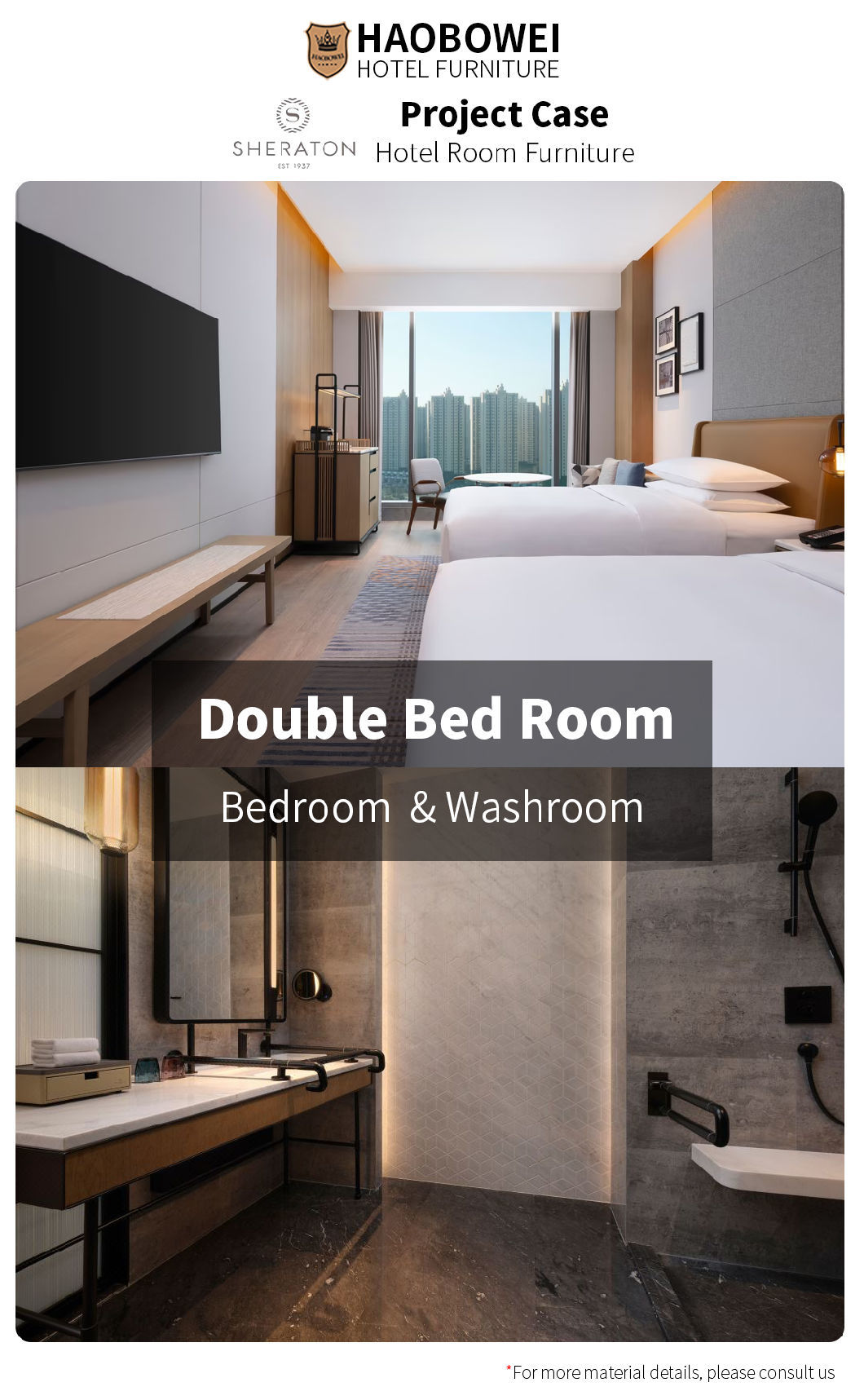 Sheraton by Marriott Business Hotel Modern Standard King Size Bedroom Furniture Set