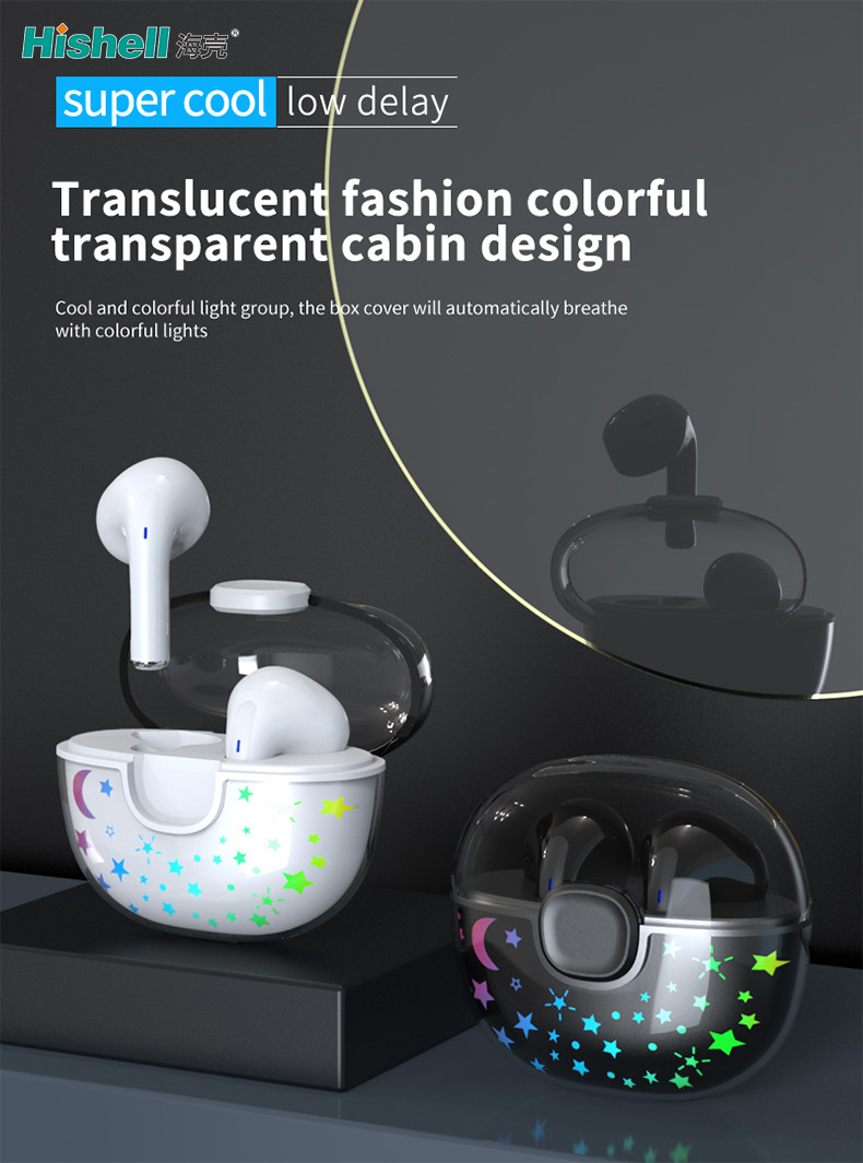 Ultraportable 35mAh Buds Bluetooth Earphones IPX5 F70 With Transparent Cabin