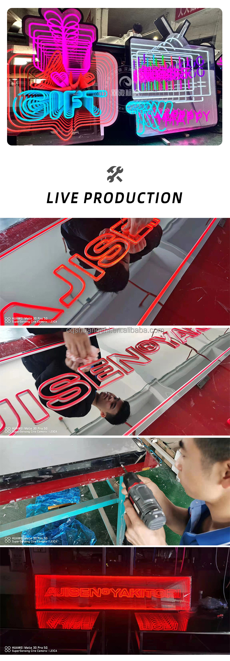 Customized DC 12V Infinity Mirror Magic Mirror with Wall-Mounted Acrylic Letter Sign