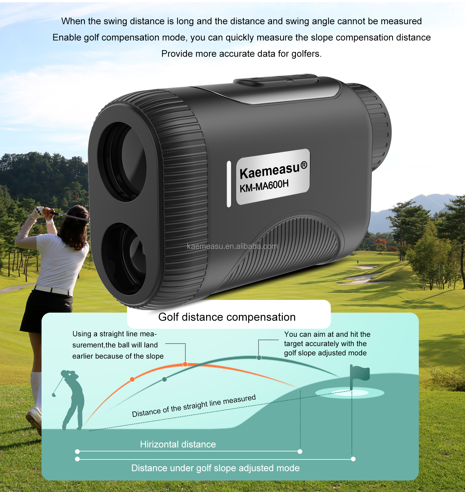 Durable Construction 800m High Accuracy OEM Golf Rangefinder with Slope Magnetic Function and Sport Laser Technology