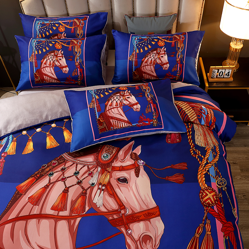 Home Luxury Bedding Set with Matching Curtains and Customizable Duvet Cover