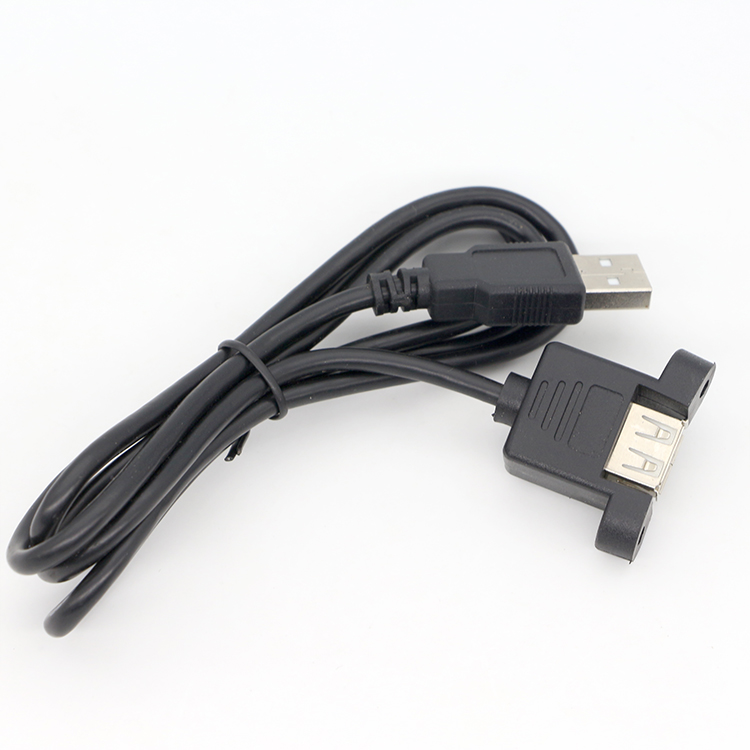 1ft 3ft 10ft Screw Locking Stud Male to Female Panel Mount USB 2.0 Type A Extension Cable