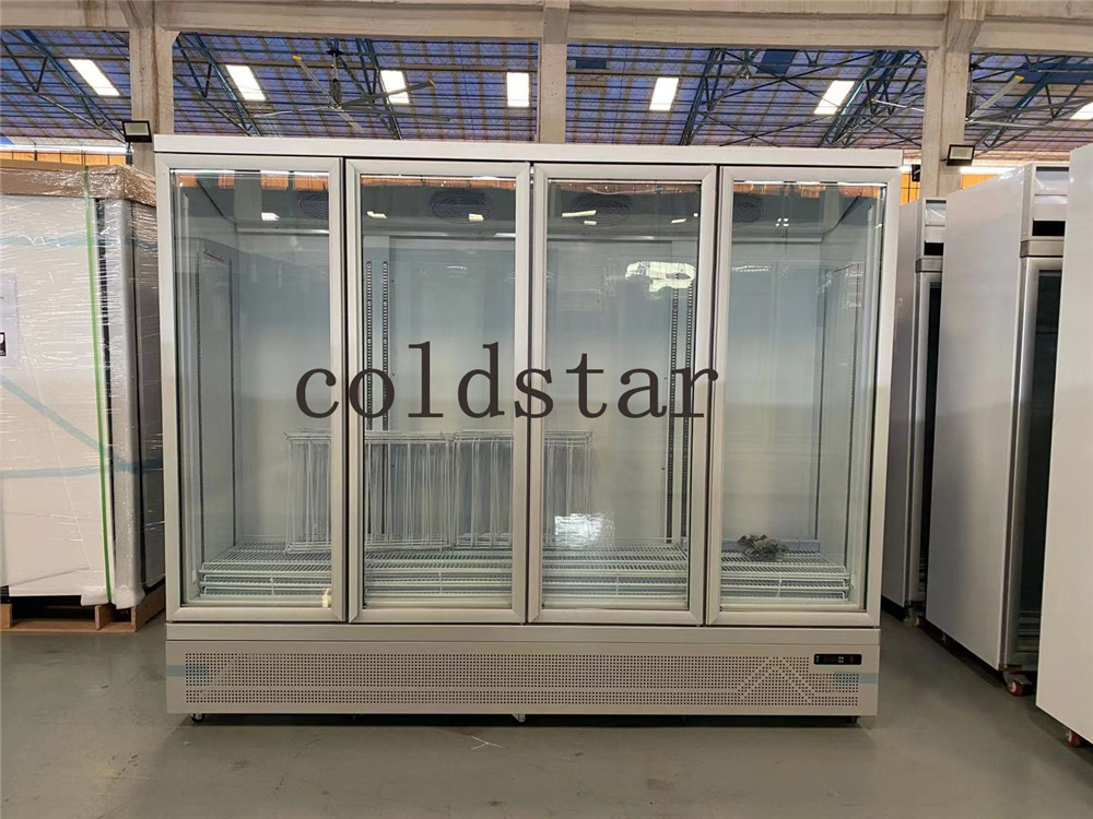 Commercial Refrigerated Beverage Coolers Glass Door Refrigerator Showcase