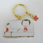 Iron / Brass / Zinc alloy 3.0mm Promotional Metal Keyrings