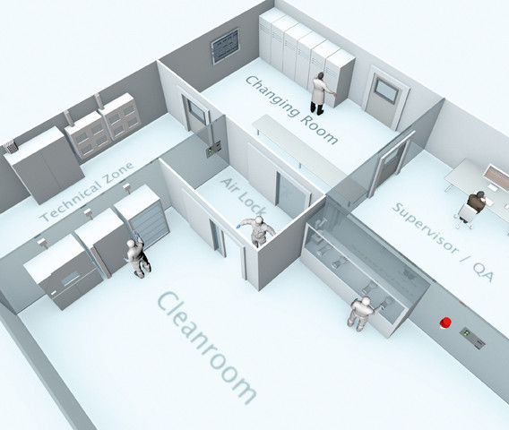 50Hz ISO 8 Room , HVAC Class 100000 Dust Free Cleanroom Booth