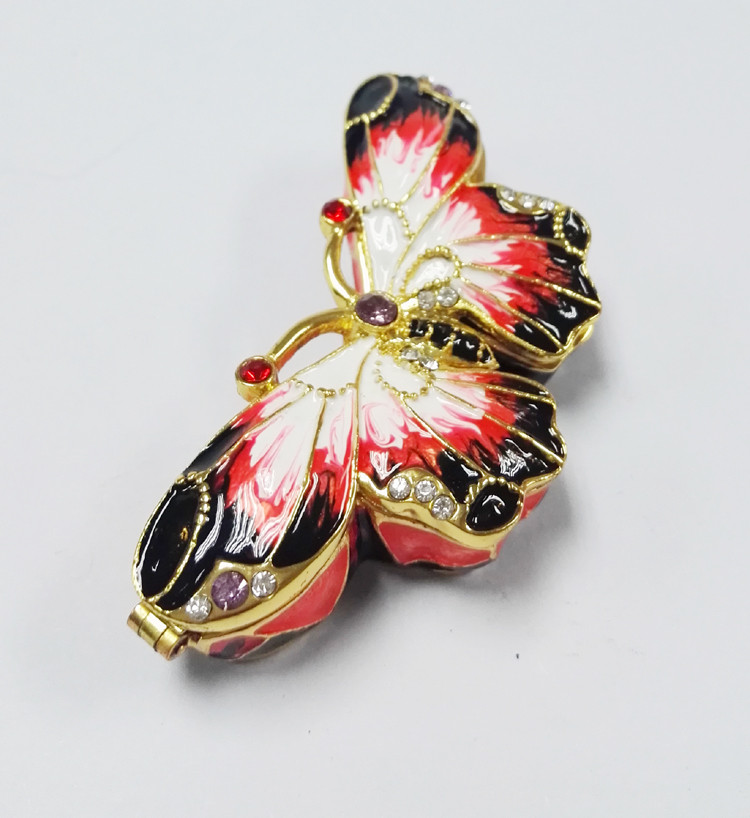 Butterfly jewelry box box for jewelry wholesales butterfly jeweled enamel trinket box