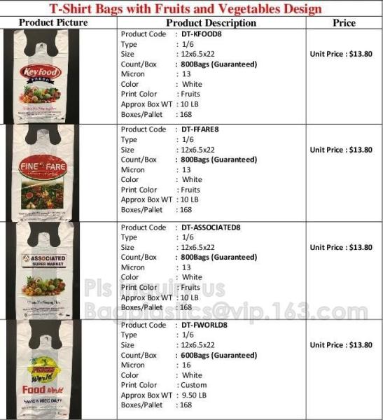 T-Shirt bags with Fruits and Vegetables Design, Garden City food, Your Bags with