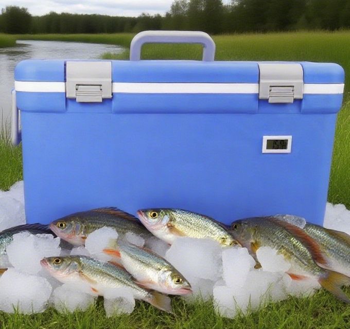 Fishing box, outdoor fishing ice bucket, beverage and food dual-purpose fishing cold storage box, portable fish catch cold storage box
