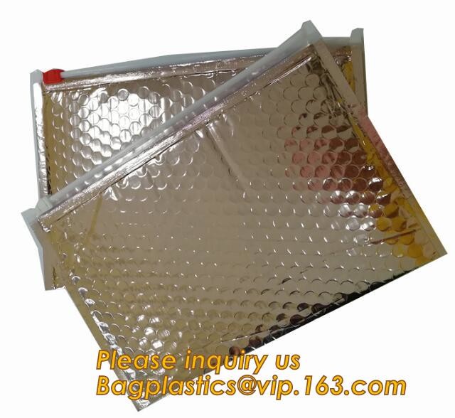 air mail metallic holographi rose gold bubble padded mailer / Zip lockkk bubble bag/ slider bubble bag,Holographic Factory