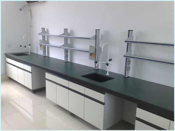 Modern Science Lab Benches Blue Strong With Steel And Wood Material