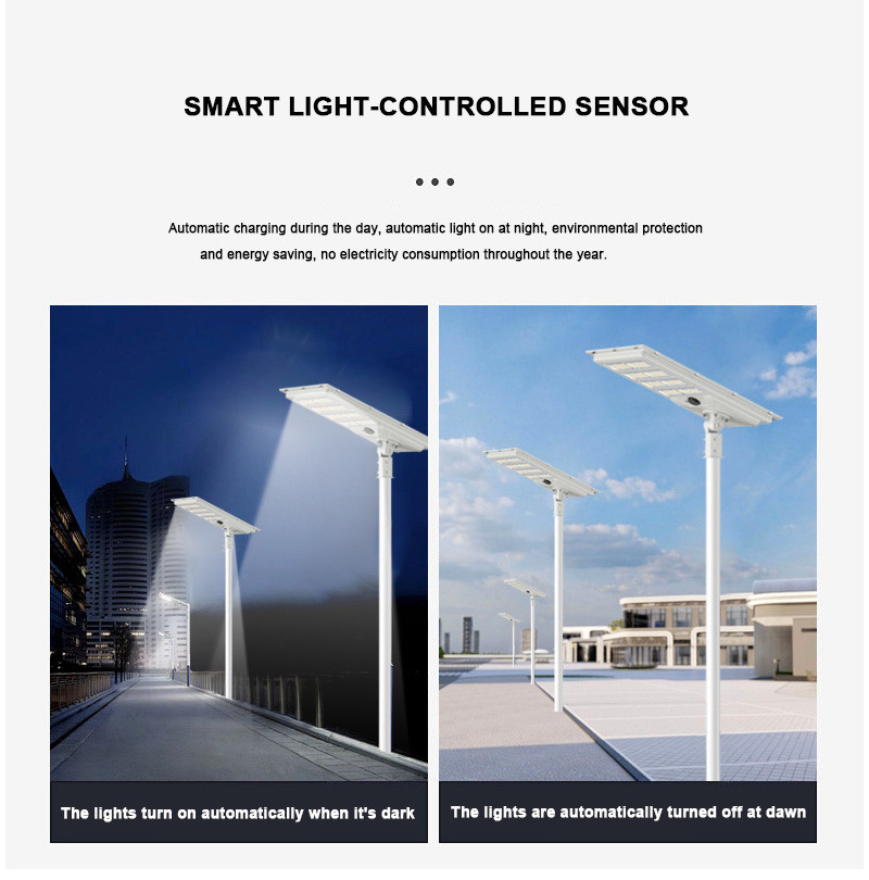 Outdoor 60w 180lm/W Ip65 Integrated All in One LED Solar Street Light with Solar Panel 5V/70W Monocrystalline silicon