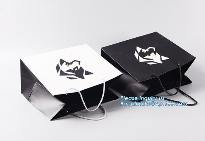 eco friendly paper printed shopping coffee packaging retail bags with handle logo,paper gift shopping bag with red custo