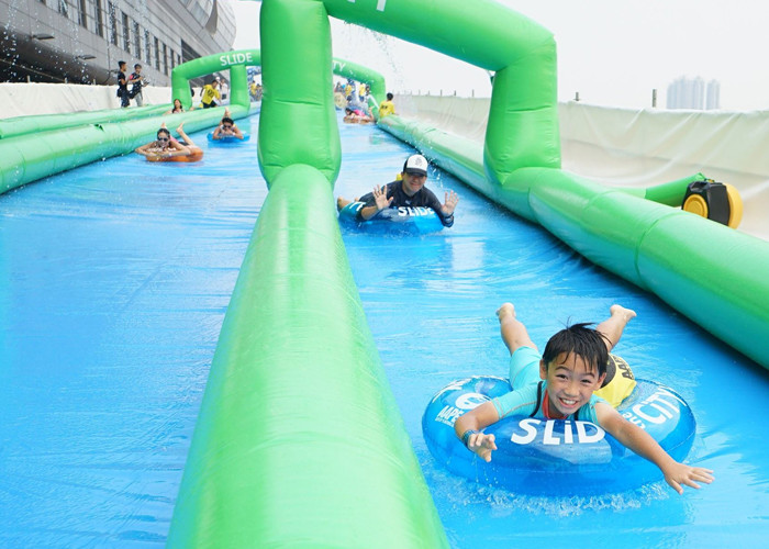 Popular 300 Meters Long Carzy Huge Inflatable Slide Air Sealed PVC Tarpaulin