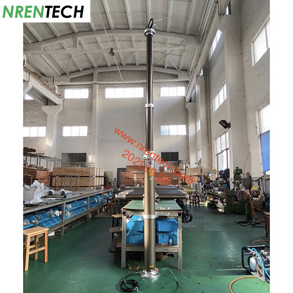 4.5m mobile CCTV pneumatic telescoping mast for mobile surveillance-inside CCTV wires