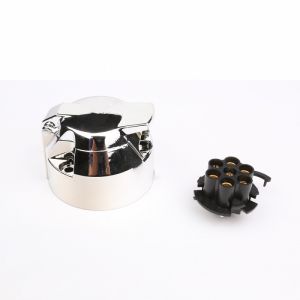Chrome Plated Trailer Plug Socket 12v N Type 7 Pole Chrome Connector