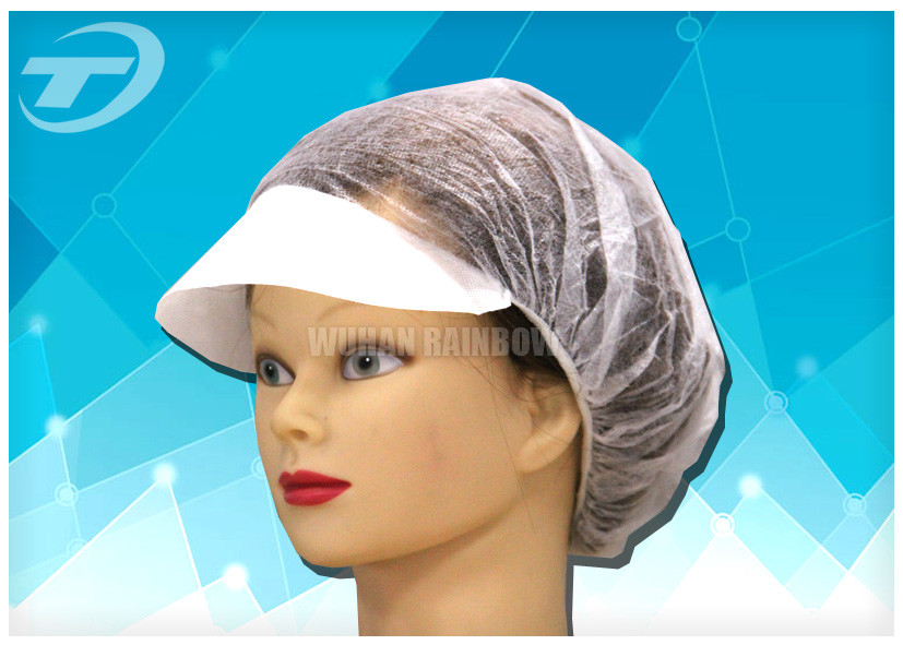 Peaked cap , made from non - woven fabric , white / blue / green , CE certificated