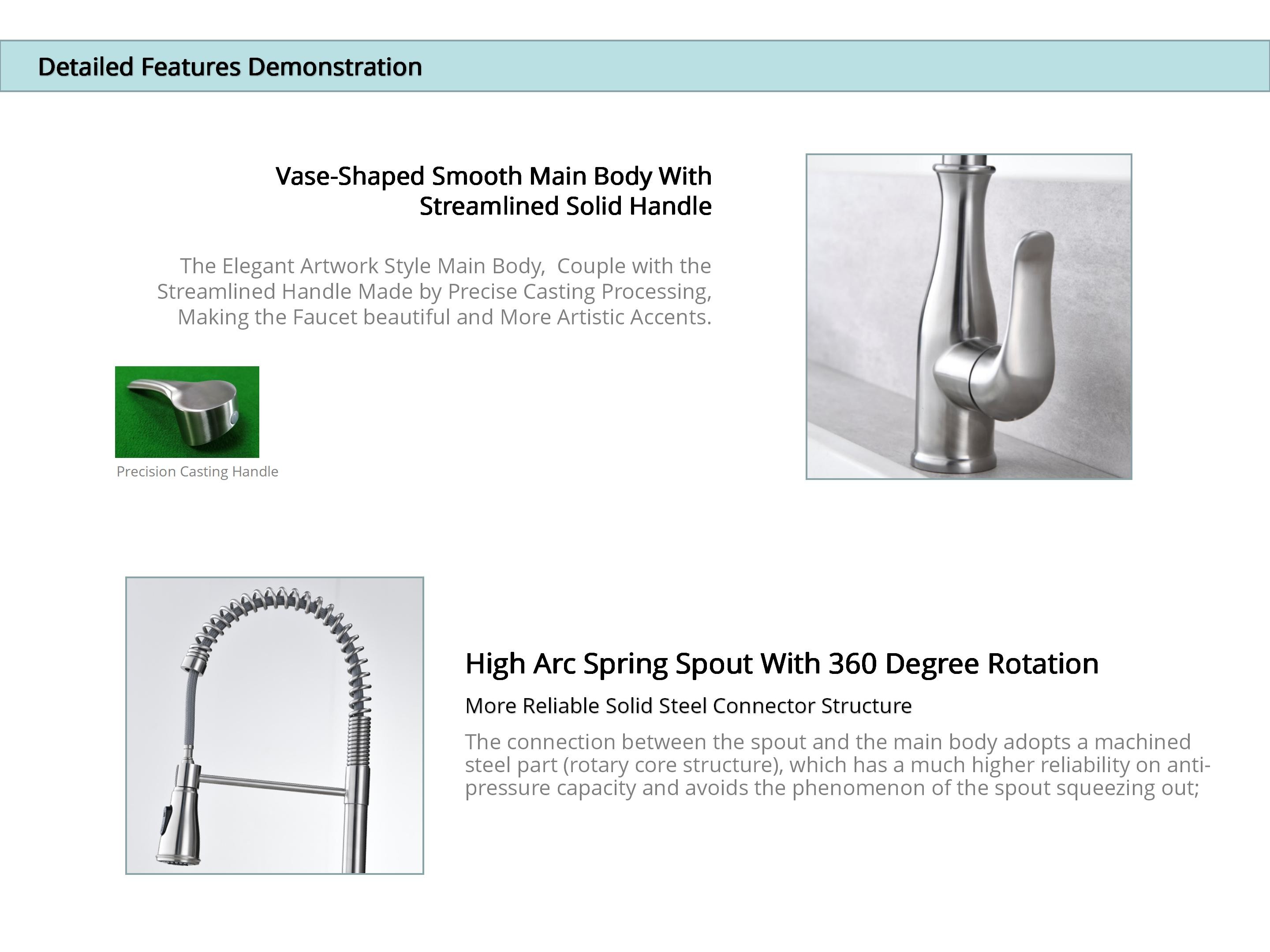 Spring Spout Touchless Stainless Steel Kitchen Faucets Infrared Sensor Control