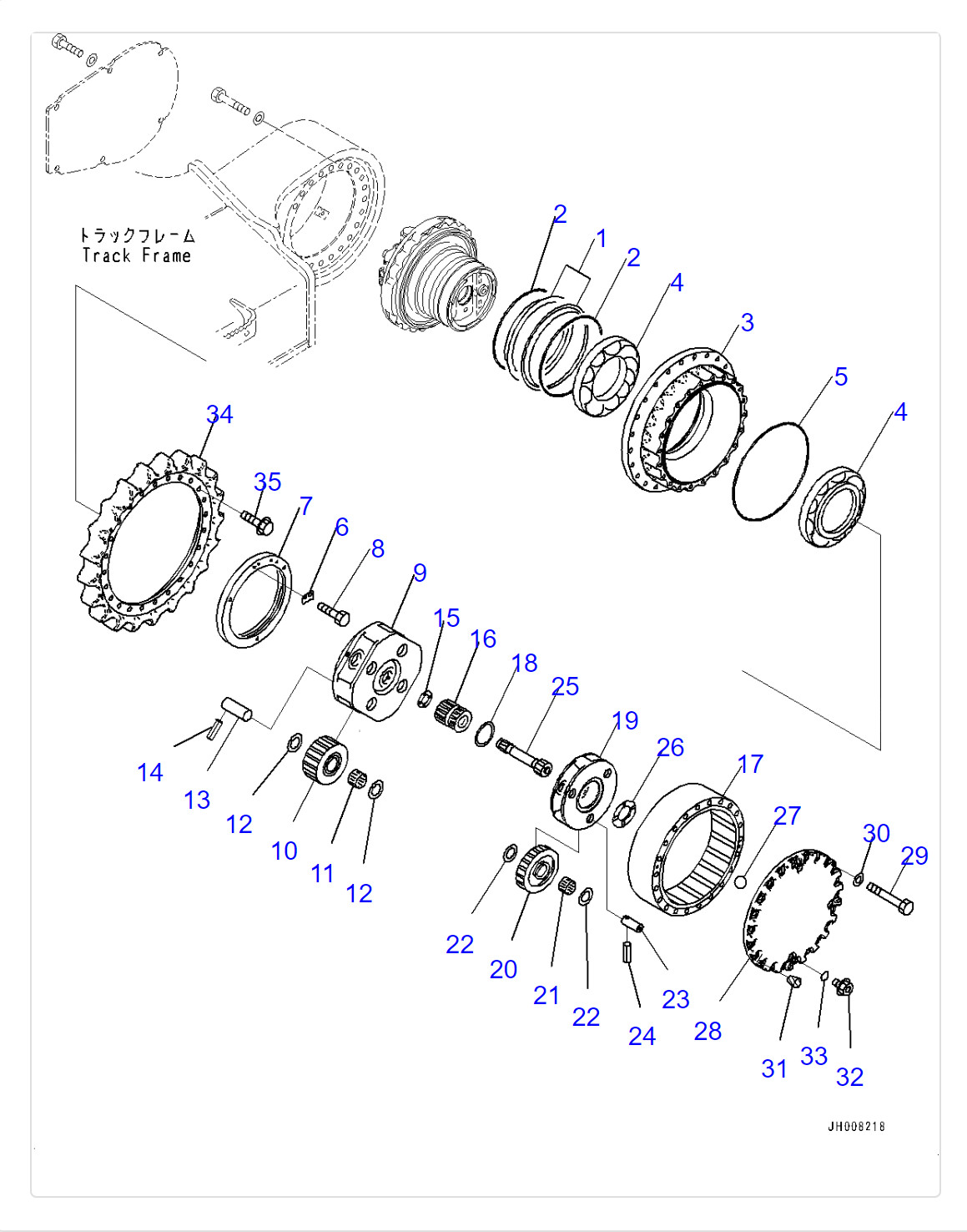 PC300-8MO Excavator Travel Gearbox 207-27-00580 207-27-00581