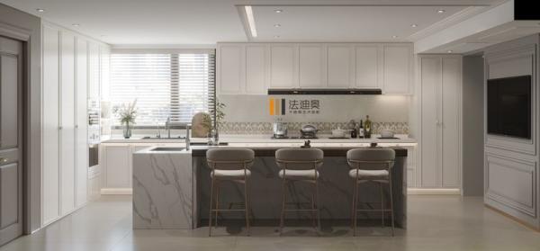 Refined Chic Modern Cream White Stainless Steel Kitchen Cabinetry With Luxurious