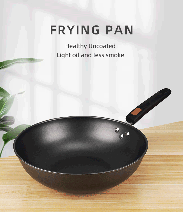 Wholesale TOP Seller Cookware 32/34 CM Fry Woks Cast Iron Cooking Pan Big Frying Pan For Kitchen