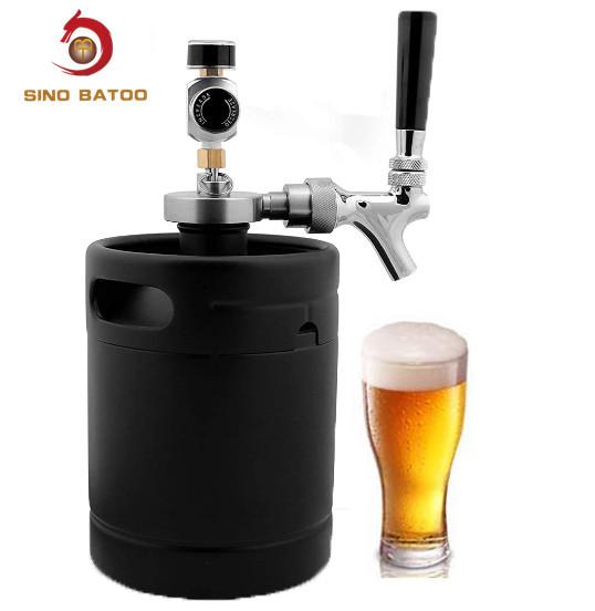 Homebrew 64oz CO2 Mini Keg Dispenser , Matte Black Coated Mini Keg Growler