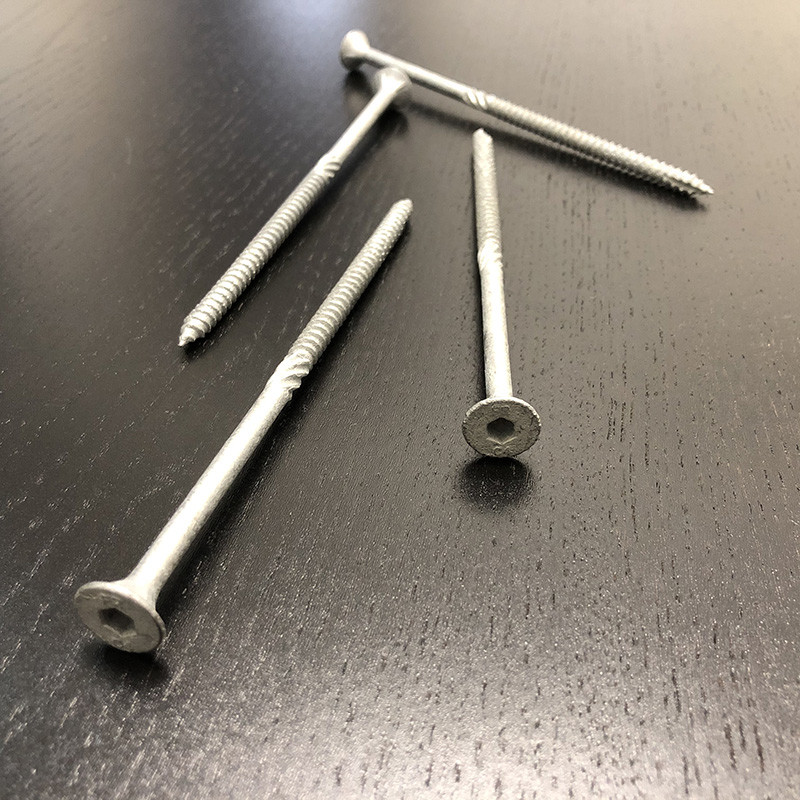 Construction 150mm Wood Screws T17 Galvanised C4 Hex Head Decking Screws With Knurl