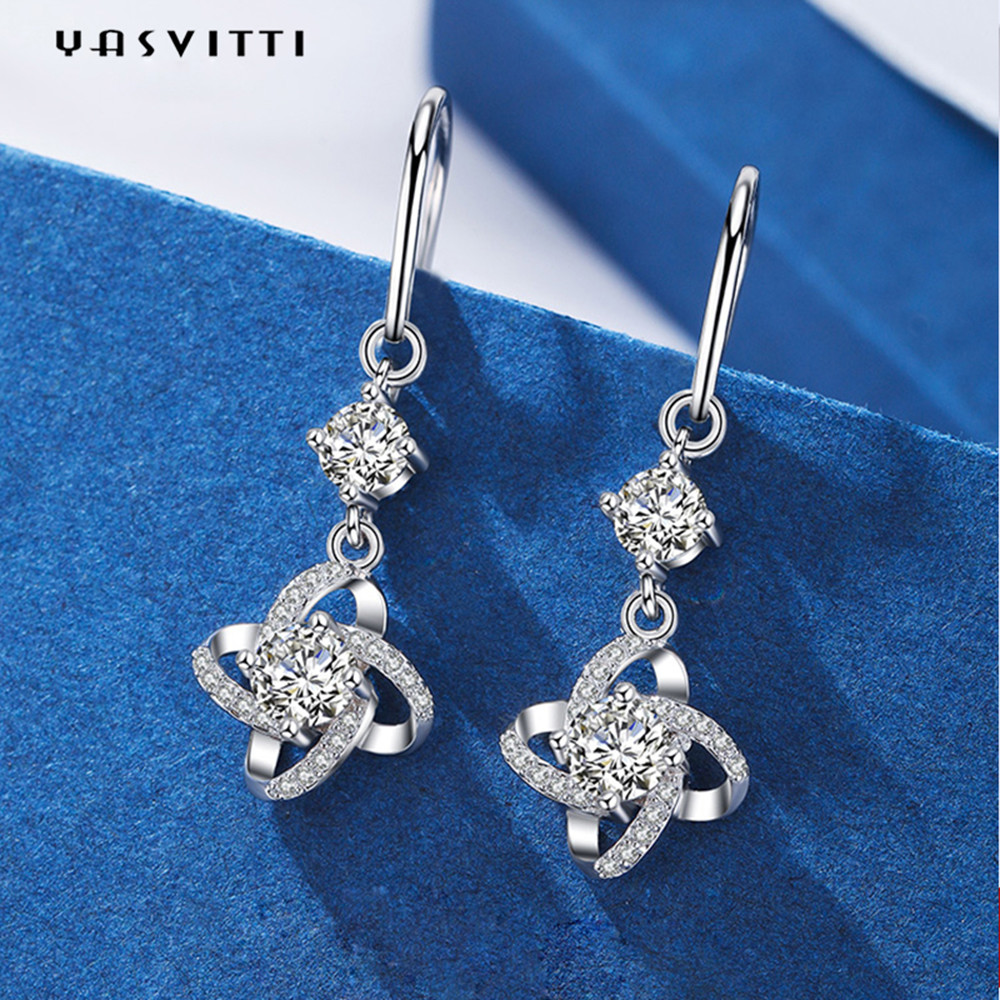 0.31x0.39in ZC Sterling Silver Jewelry Earrings Hypoallergenic Four Leaf Clover Earring