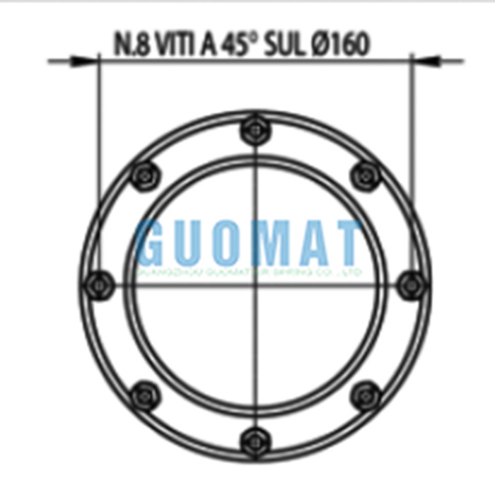 GUOMAT 2H235152 Flange Air Spring Replaces T291/2 Double Convoluted Industrial Air Bags VOLVO 365461