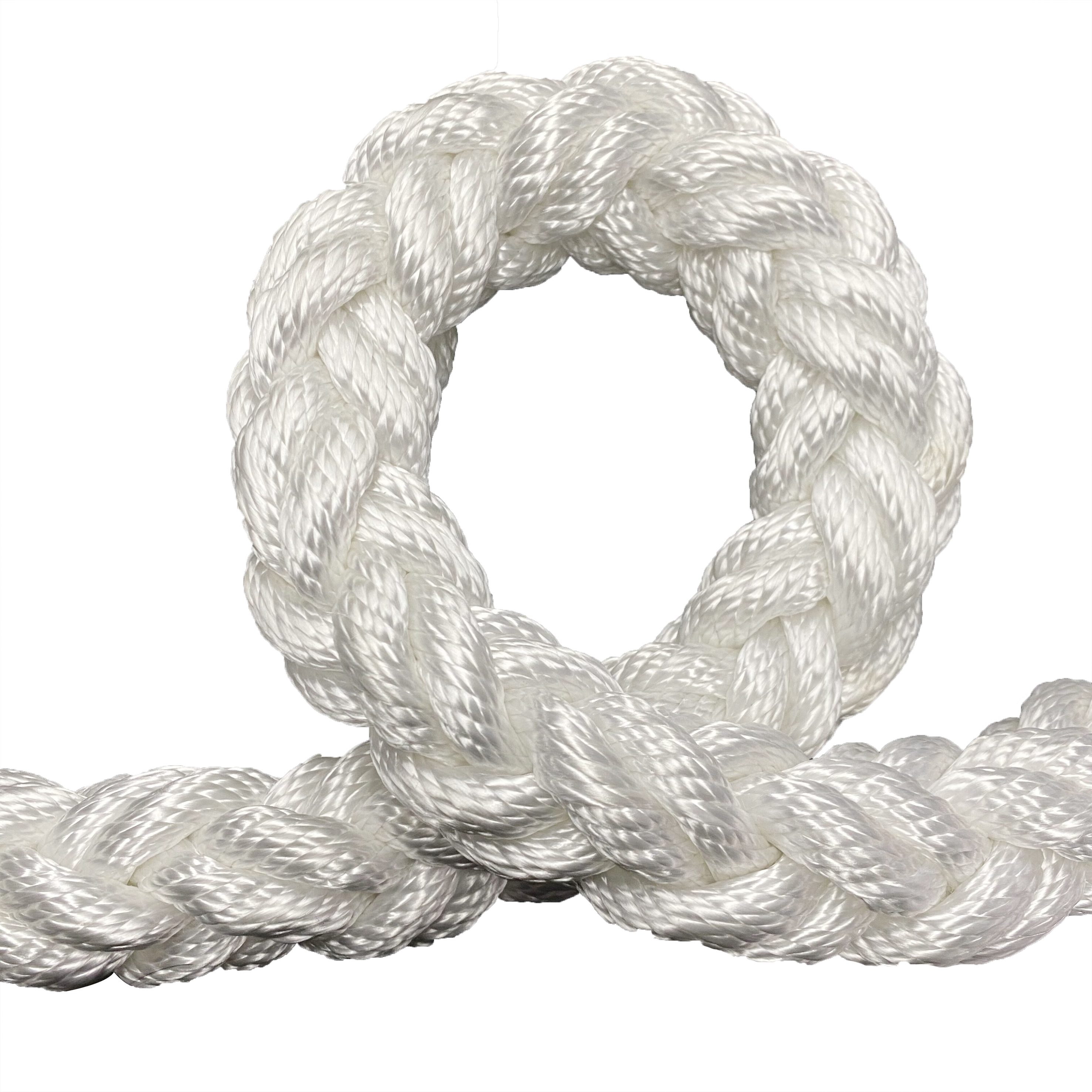 White Color Marine Polyester Braided Rope For Ship Towing Mooring UV Resistance 8 Strand Vessel Rope