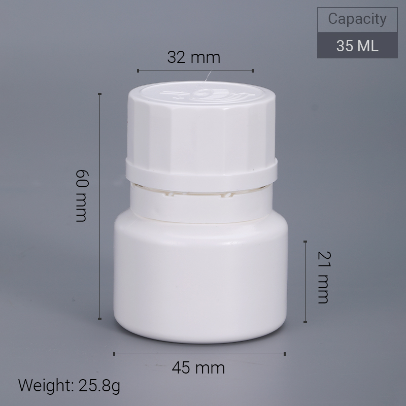 30ml HDPE Pill Vitamin Reagent Bottles With Childproof Cap and Desiccant for Sealing Type