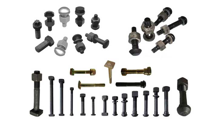 Carbon Steel Oval Neck Track Railway Bolts And Nuts M20 X 150 12.9 Grade