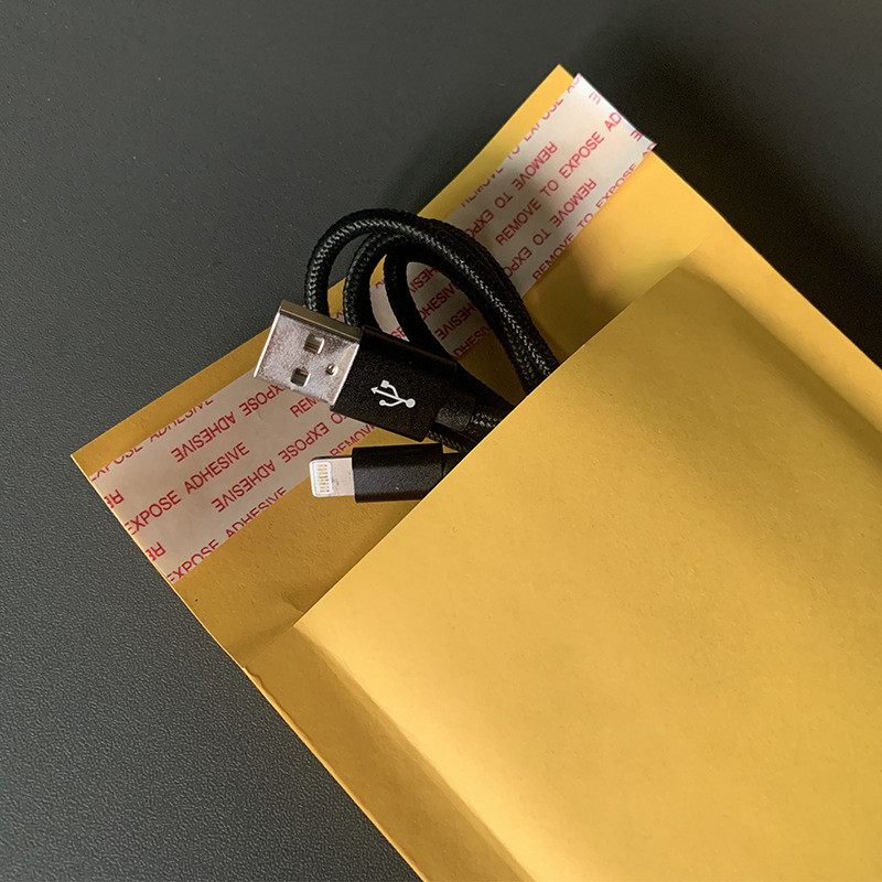 Shock Proof And Impact Proof Yellow Kraft Bubble Bags For Mailing Packing