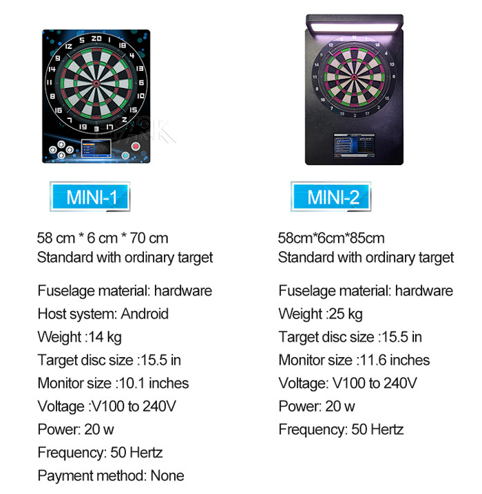 60W 50HZ Mini Darts Sports Game Machine For Entertainment