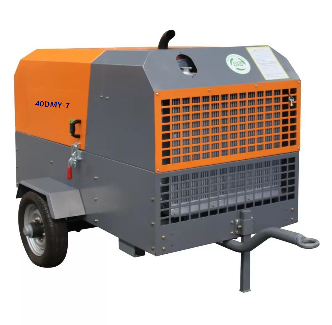110kw Diesel Engine Mining Portable Screw Air Compressor with Jack Hammer