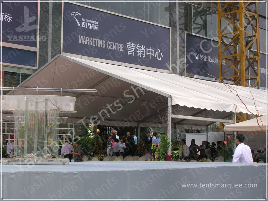 50 Seater Clear Span Fabric Structures Reusable Sunshade Shelter 6X15M