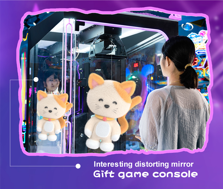 EPARK LED Scissor Gift Machine with Transparent Cabinet and Coin System