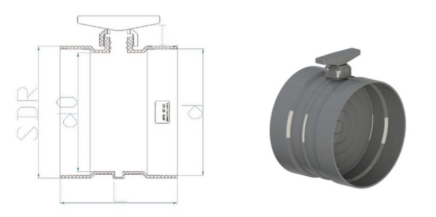 Manual PVC/UPVC Plastic Ventilation Check Ventilation Butterfly Valve