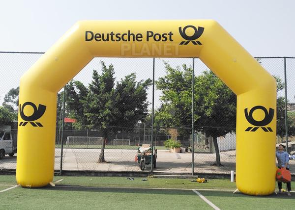 8.4m Commercial Full Printed PVC tarpaulin yellow color advertising inflatable