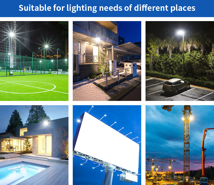 100 W 150 W 200 W LED Solar Outdoor Flood Lights Ground Mounted Projector Light Builders